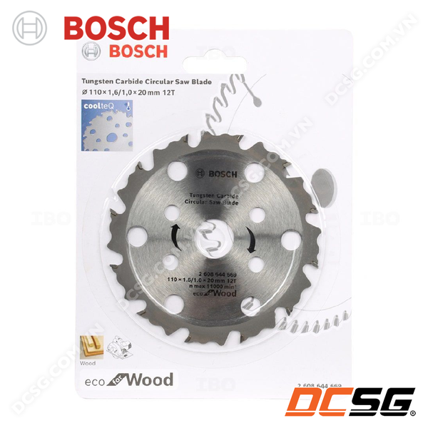 Lưỡi cưa gỗ CoolTeq 110x1.6/1.0x20mm T12 Bosch 2608644669