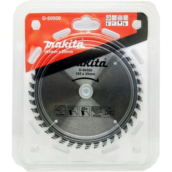 Lưỡi cưa hợp kim cho gỗ 165x20x40T Makita D-50500