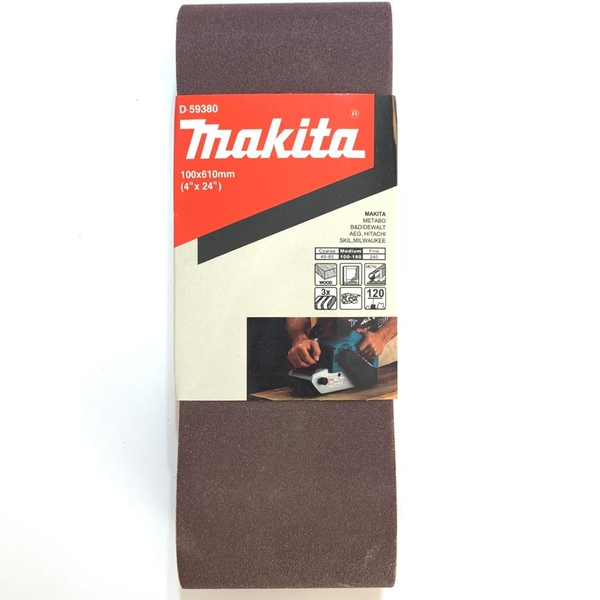 Nhám băng 100x610mm, cỡ hạt 120 Makita D-59380 (3 Cái/bộ)