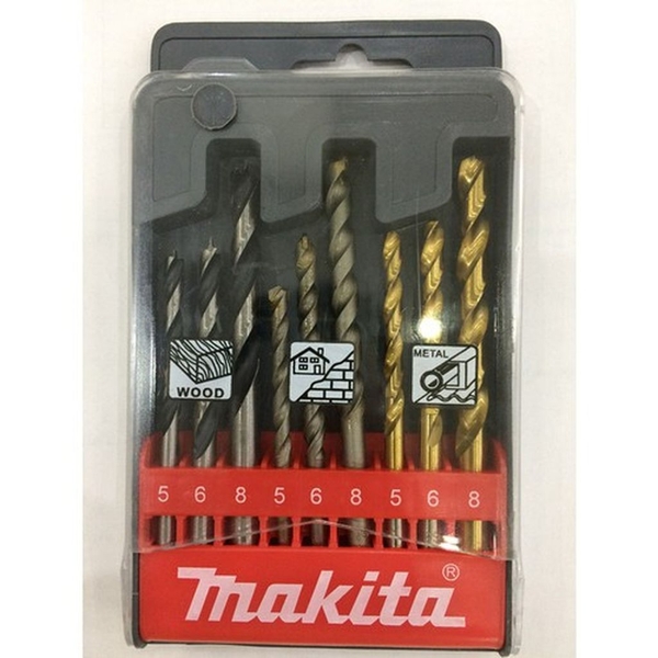 Bộ mũi khoan kim loại/gỗ/bê tông 5.0/6.0/8.0mm Makita D-08660 (9 chi tiết/bộ)