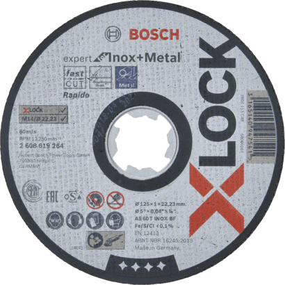 Đá cắt X-LOCK Expert for Inox and Metal Bosch 2608619264