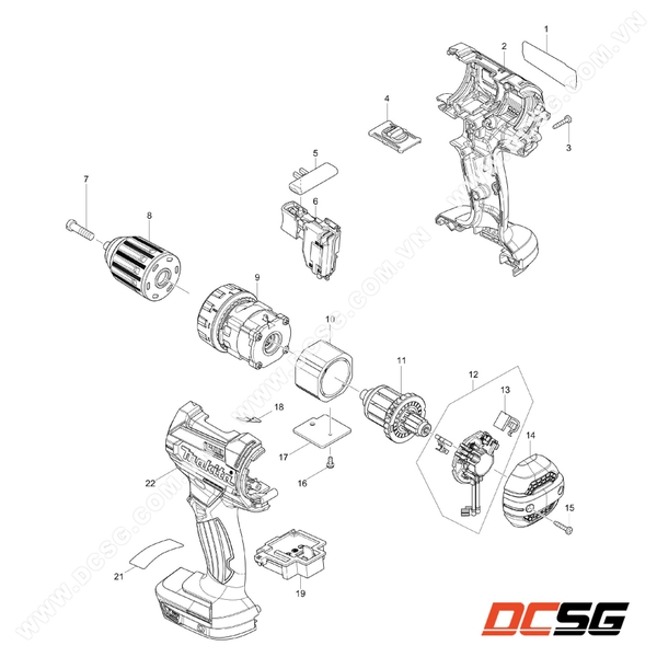 Phụ tùng thay thế chính hãng Makita DGA417