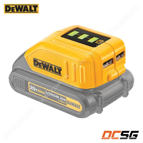 Đế chuyển nguồn 12V - 20V qua USB 2 cổng DeWALT DCB090-KR