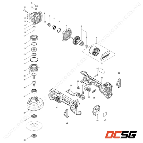Phụ tùng thay thế chính hãng Makita DGA417