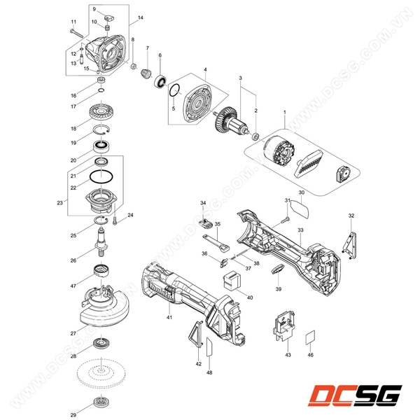 Phụ tùng thay thế chính hãng Makita DGA417