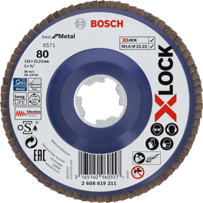 Đĩa nhám xếp X-LOCK X571 Best for Metal Bosch 2608619205