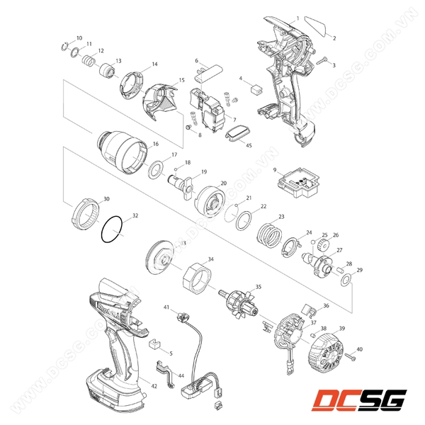 Phụ tùng thay thế chính hãng Makita DTD134