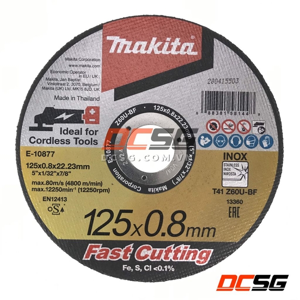 Đá cắt mỏng 100-125mm x 0.8mm Fast Cutting Makita (chọn phân loại)
