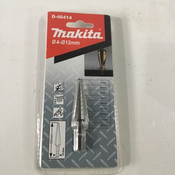 Mũi khoan bậc sọc thẳng 4.0-12mm chuôi lục giác Makita D-46414