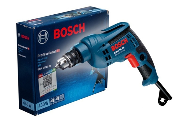 Máy khoan 10/10/25mm dùng điện 600W Bosch GBM10RE