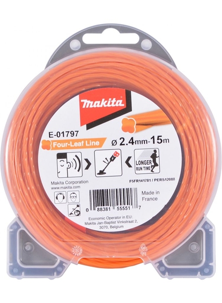 Dây cước cắt cỏ, cam 15Mx2.4mm Makita E-01797