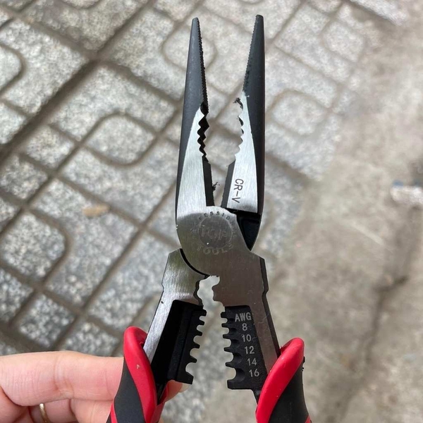 Kìm nhọn đa năng thép CRV 225mm TOP LU-KNH225