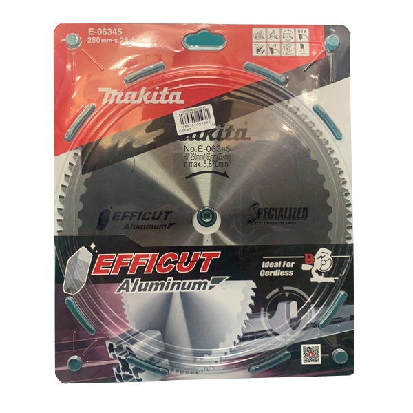 Lưỡi cắt nhôm EFFICUT 260mmx25.4mmx81T Makita E-06345