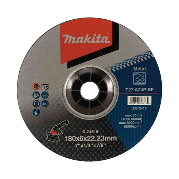 Đá mài kim loại  A24P 180X6.0X22.23mm Makita D-74516