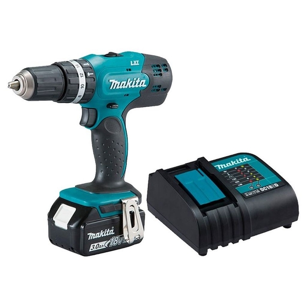 Máy khoan búa, vặn vít 13/36/13mm dùng pin 18V Makita DHP453SFX8