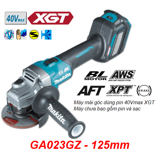 Máy mài góc 125mm dùng pin 40Vmax Makita GA023GZ (không pin sạc)