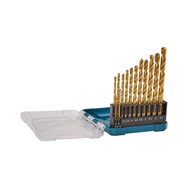 Bộ mũi khoan kim loại HSS-Tin loại kinh tế (13 Cái/bộ) Makita D-72855