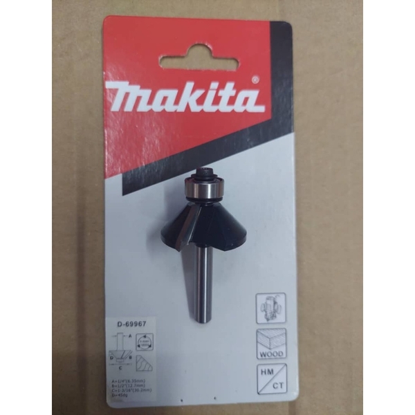 Mũi phay vát cạnh xiên ổ bi 1/4