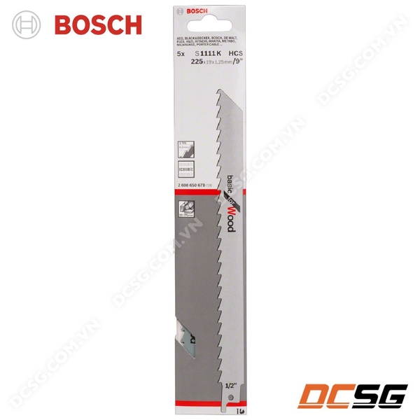 Lưỡi cưa kiếm cắt củi, gỗ thô Bosch S1111K 2608650678