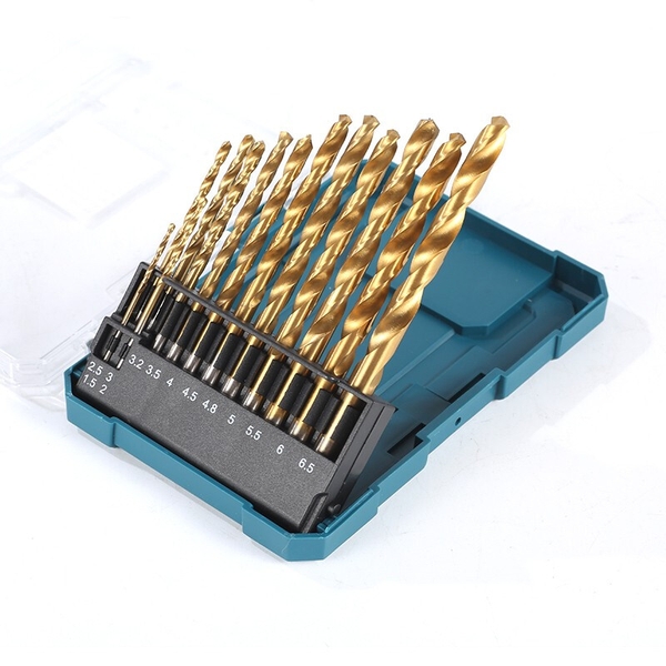 Bộ mũi khoan kim loại HSS-Tin loại kinh tế (13 Cái/bộ) Makita D-72855