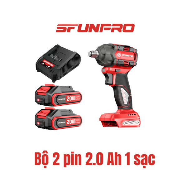 Máy Siết Bu Lông Dùng Pin 20V/2.0Ah 350N.m SFRUNPRO M350A