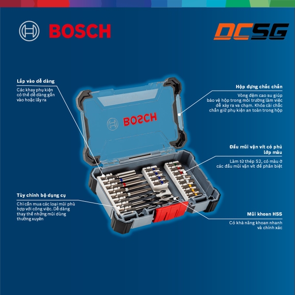 Bộ mũi khoan và vặn vít ExtraHard 20 chi tiết Bosch 2608522422