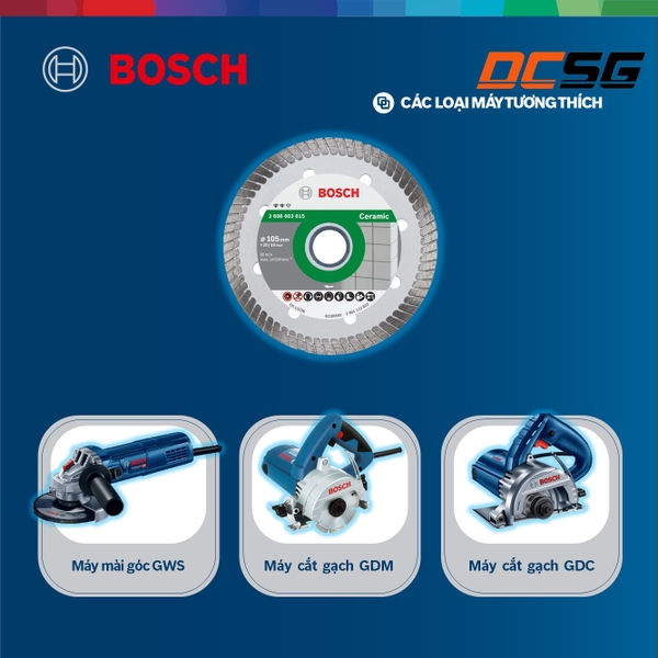 Đĩa cắt kim cương Turbo 105x16mm (ceramic) Bosch 2608603615