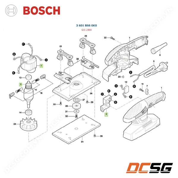 Phụ tùng thay thế chính hãng cho máy chà nhám Bosch GSS2300