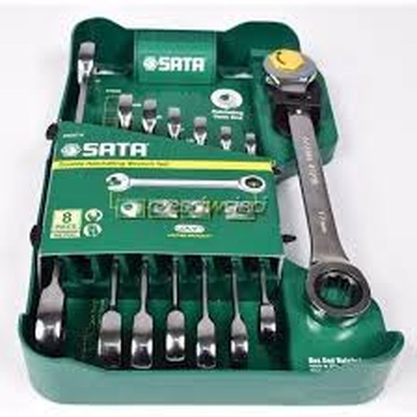 Bộ cờ lê tự động 2 đầu vòng miệng Sata 08007A (8 chi tiết)