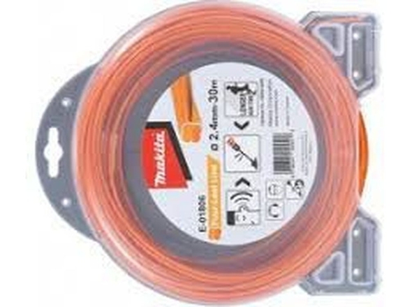 Dây cước cắt cỏ, cam 30Mx2.4mm Makita E-01806