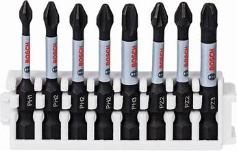 Bộ 8 đầu vặn vít Pick & Click Impact Control 50mm PH1, PH2 (3x), PH3, PZ2 (2x), PZ3 Bosch 2608522328