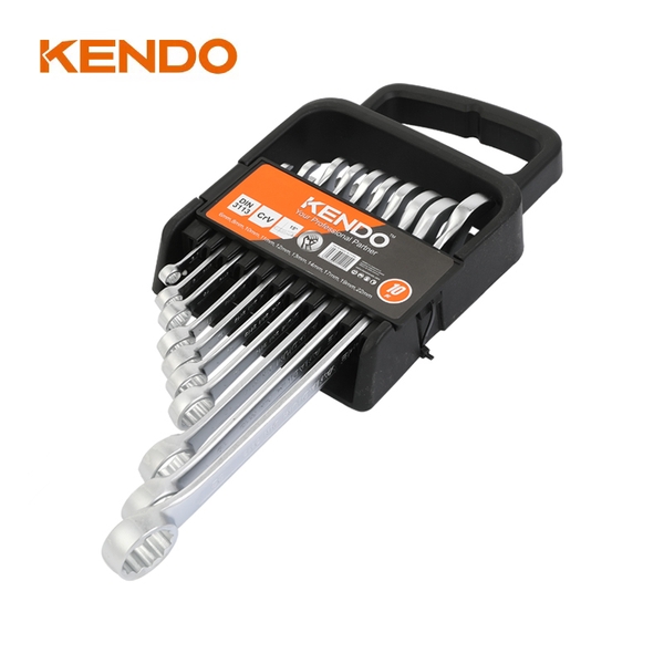 Bộ 10 cái cờ lê kết hợp vòng miệng bằng thép CrV (6-8-10-11-12-13-14-17-19-22mm) Kendo - 15415