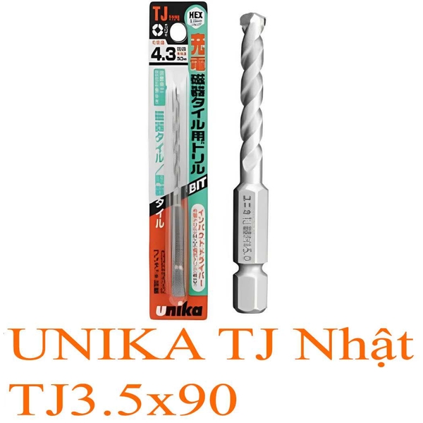 Mũi khoan gạch men Unika (Nhật) chuôi lục giác mã TJ