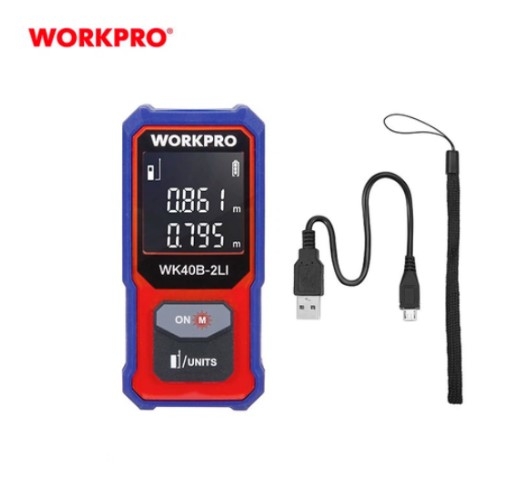 Thiết bị đo khoảng cách bằng laser, phạm vi đo 40m  Workpro  WP267001