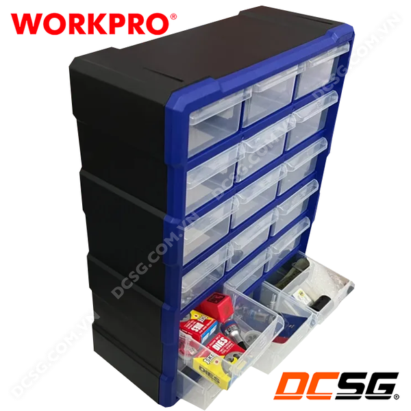 Tủ nhựa đựng linh kiện 18 ngăn 475x380x160mm WORKPRO WP283011