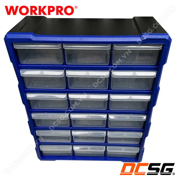 Tủ nhựa đựng linh kiện 18 ngăn 475x380x160mm WORKPRO WP283011