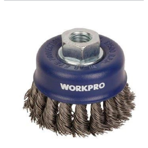 Bàn chải cốc có đai ốc M14x2 Workpro
