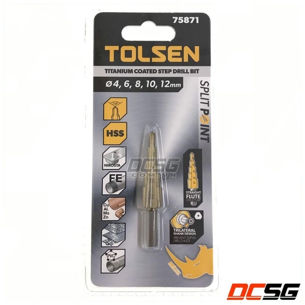 Mũi khoan bậc 4.0-12mm Tolsen HSS 75871