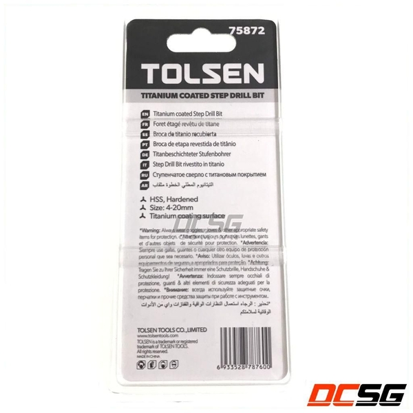 Mũi khoan bậc 4.0-20mm Tolsen HSS 75872