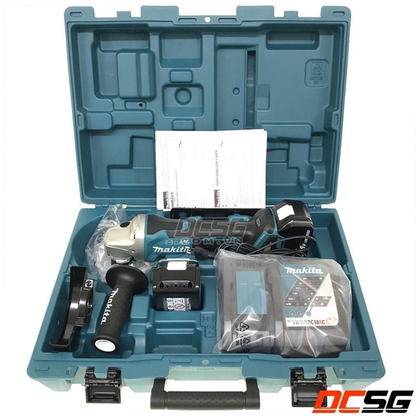 Máy mài góc 125mm dùng pin 18V Makita DGA508RTE