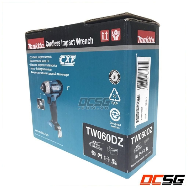 Máy siết bu lông 6.35mm dùng pin 12Vmax Makita TW060DZ (không pin sạc)