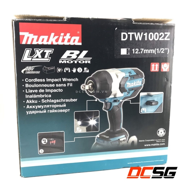 Máy siết bu lông 12.7mm dùng pin 18V Makita DTW1002Z (không pin sạc)