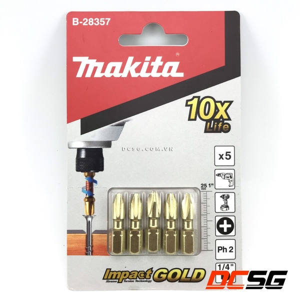 Mũi vít Torsion PH2x25mm Makita B-28357