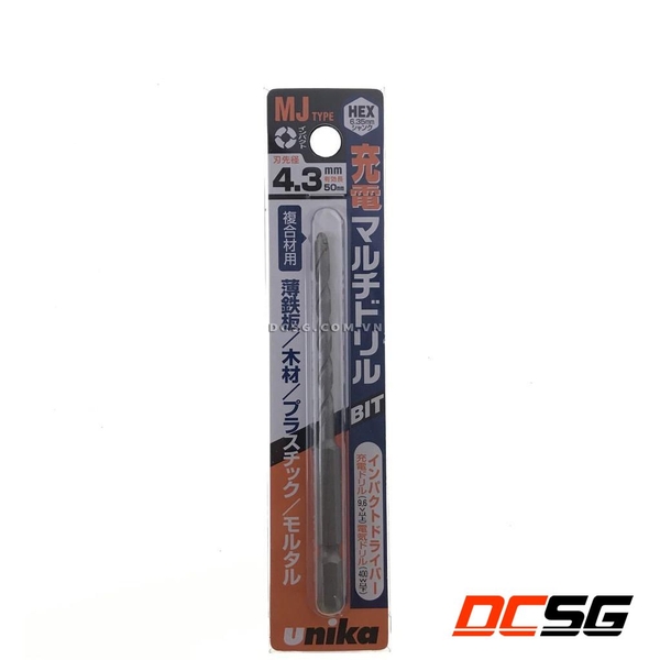 Mũi khoan đa năng 4.3x95mm chuôi lục giác Unika MJ4.3x95