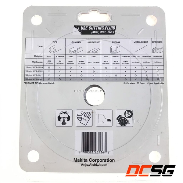 Lưỡi cưa nhôm 50 răng 136x1.0x20mm Makita B-40331