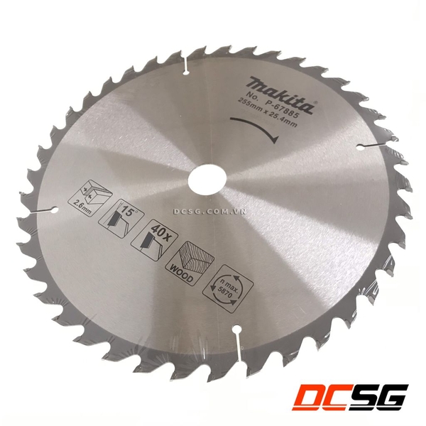 Đĩa cưa gỗ 40 răng 255x25.4mm Makita P-67885