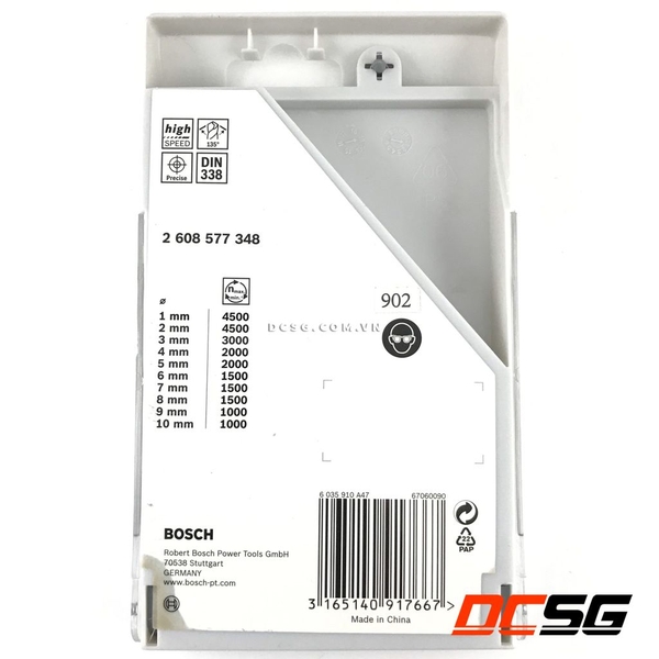 Bộ mũi khoan kim loại 1.0-10mm Hss PointTeQ Bosch 2068577348 (10 chi tiết/bộ)
