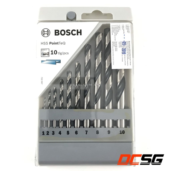 Bộ mũi khoan kim loại 1.0-10mm Hss PointTeQ Bosch 2068577348 (10 chi tiết/bộ)
