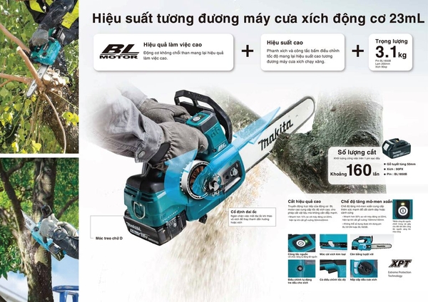 Máy cưa xích 250mm dùng pin 18V Makita DUC254Z (không pin sạc)