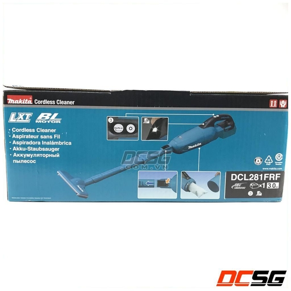 Máy hút bụi 800mL dùng pin 18V Makita DCL281FRF